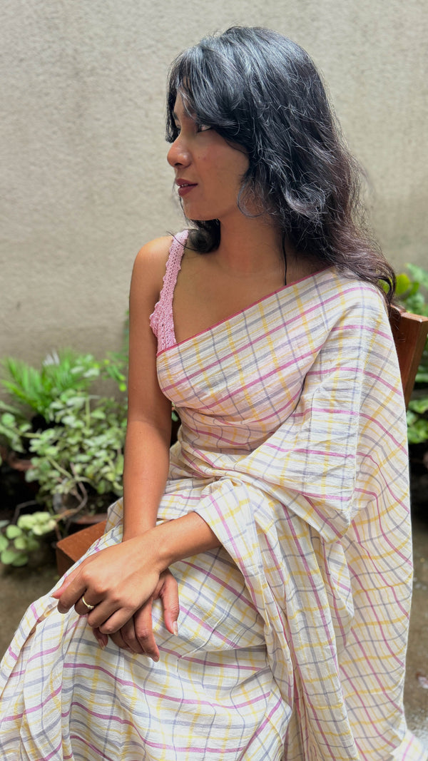 Multicolour Checks - Handloom Cotton Saree