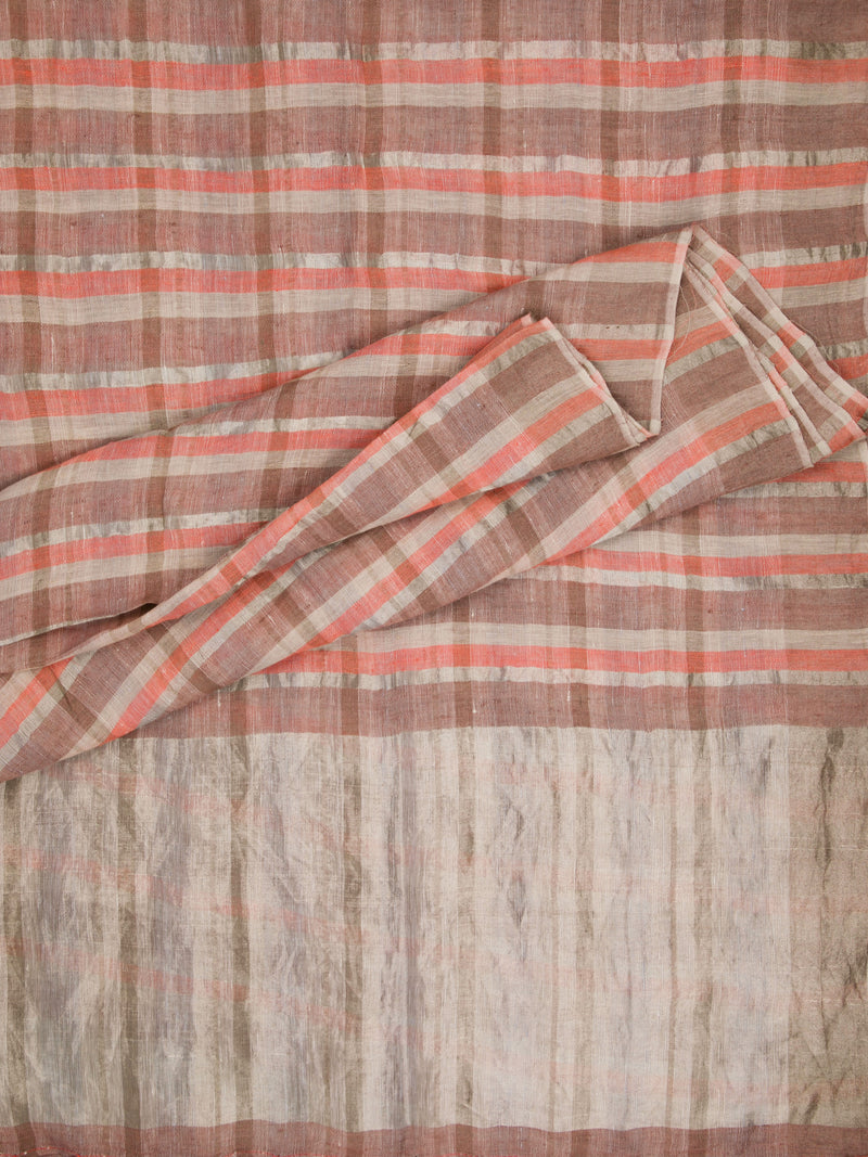 Sunday Mornings -  Handwoven Linen Saree