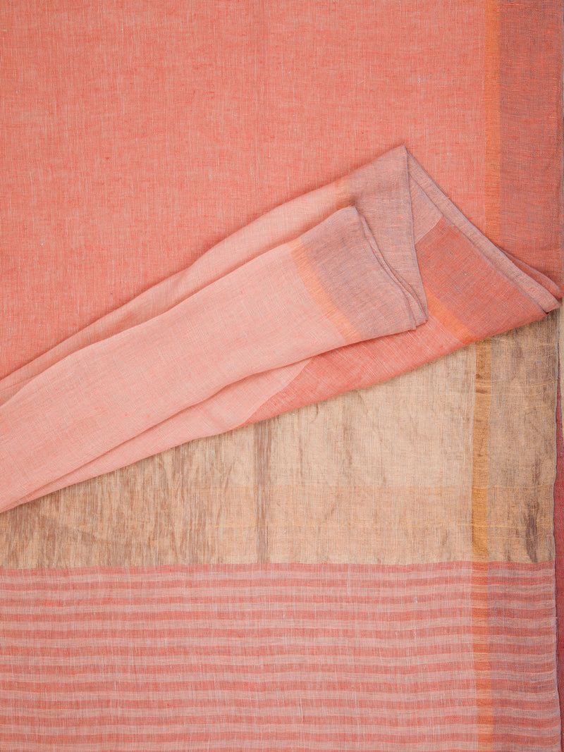 Fika -  Handwoven Linen Saree