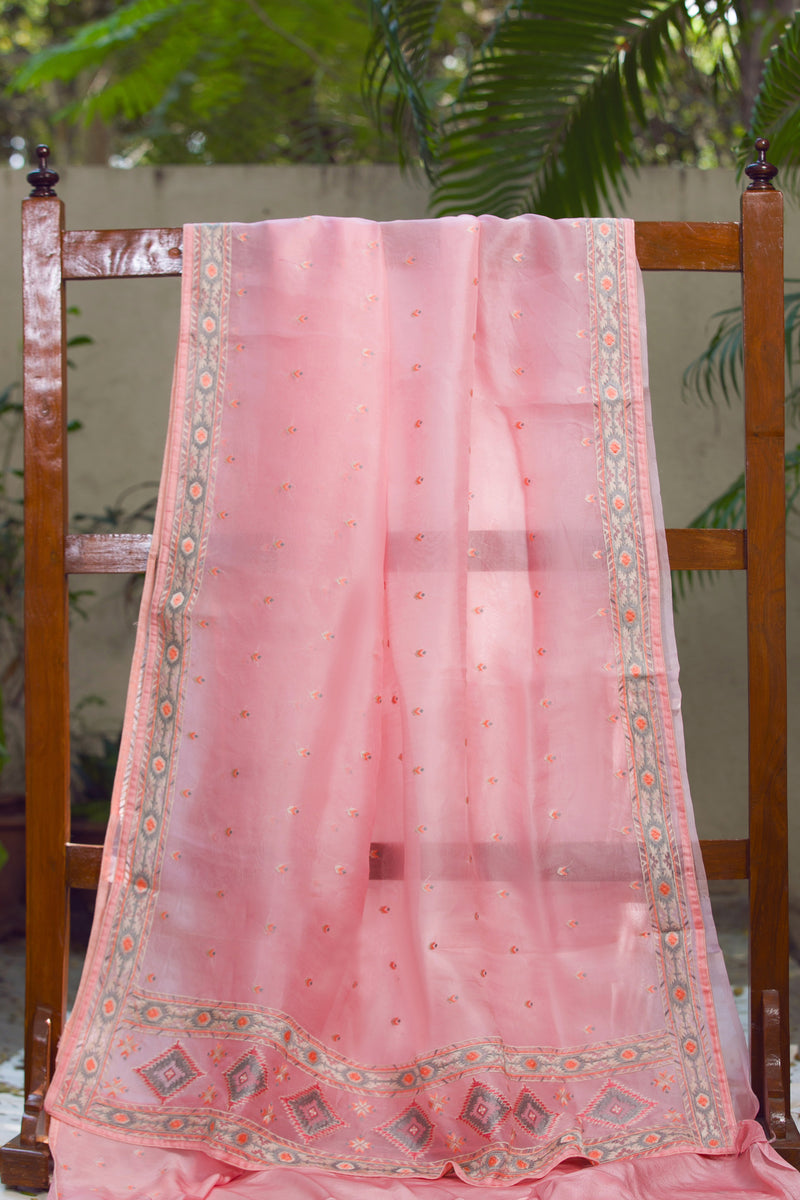 Pink Poise  - Silk Organza Saree
