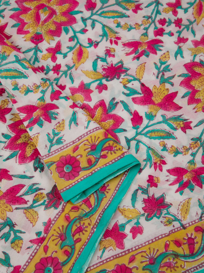 Carnival  - Hand block Printed Mul Saree
