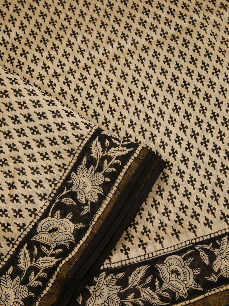Meraki - Hand Block Printed Chanderi Silk Saree