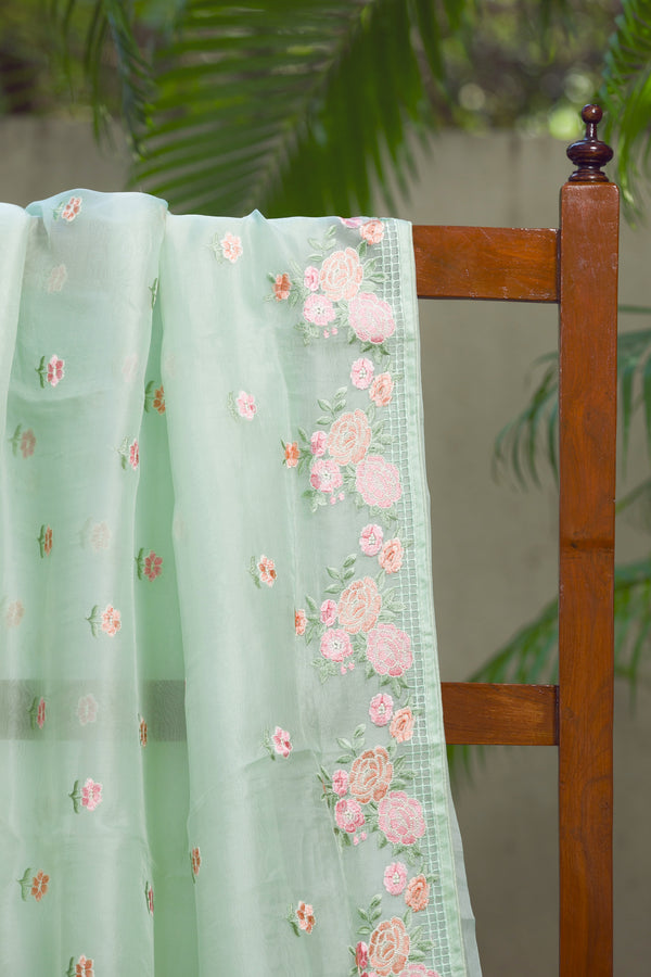 Glorious Garden  - Silk Organza Saree