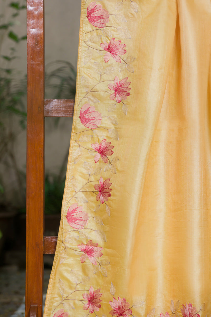 Summer Garden  - Tussar Silk Saree