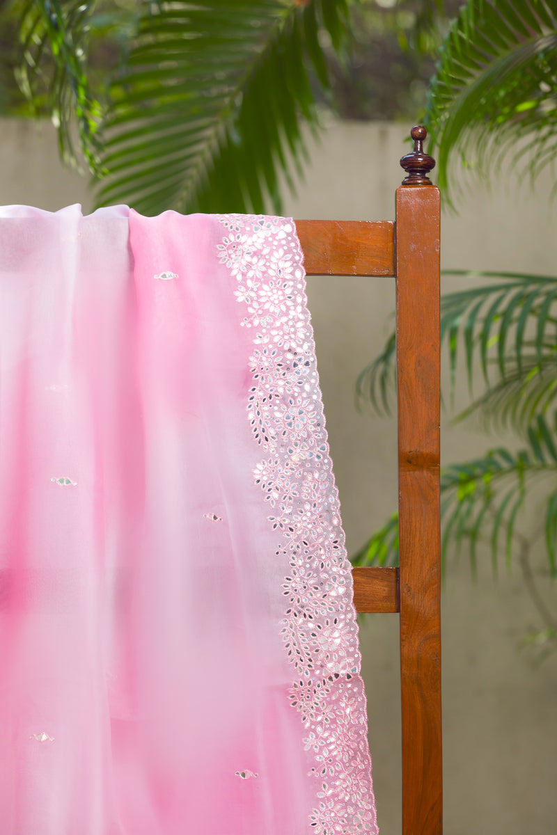 Rosealine - Mirror Work Organza Saree