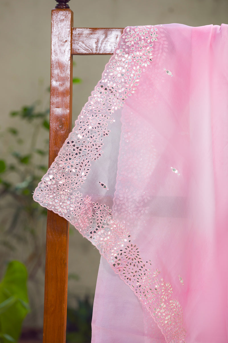 Rosealine - Mirror Work Organza Saree