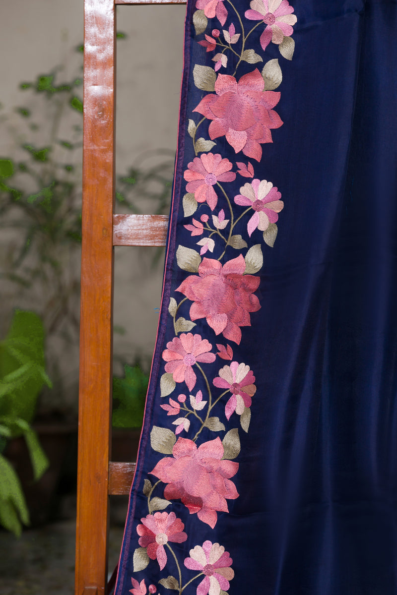 Rosealine Blue - Organza Saree