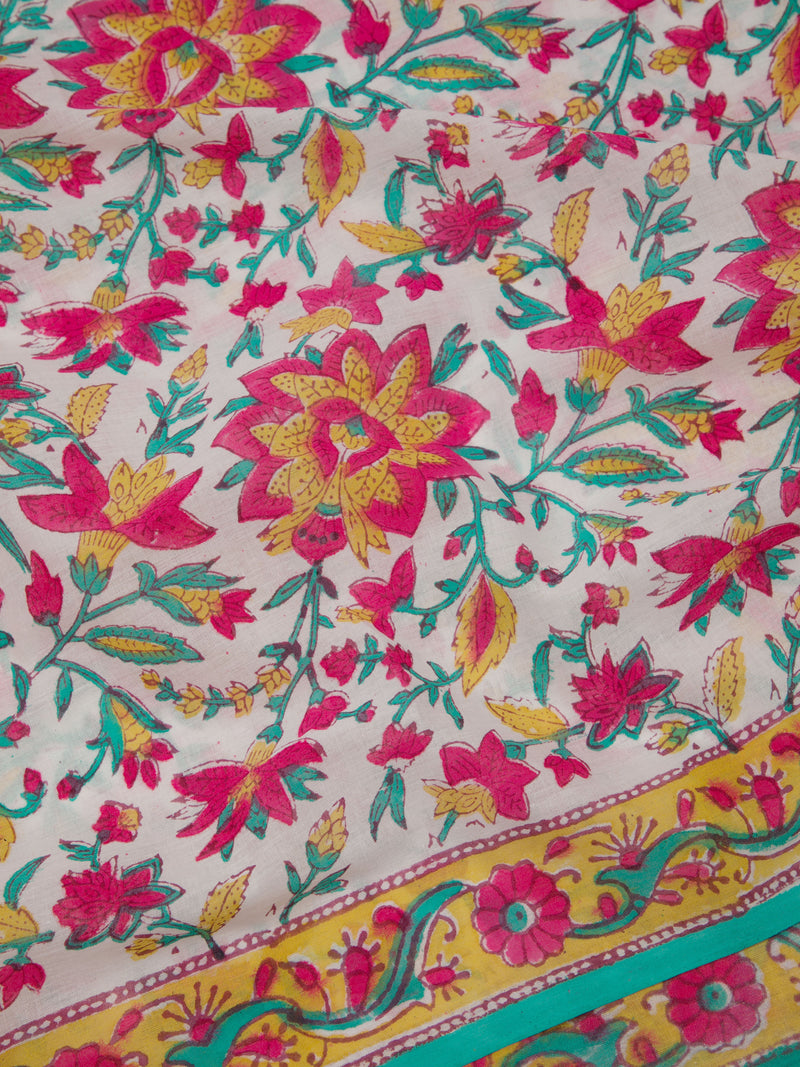Carnival  - Hand block Printed Mul Saree