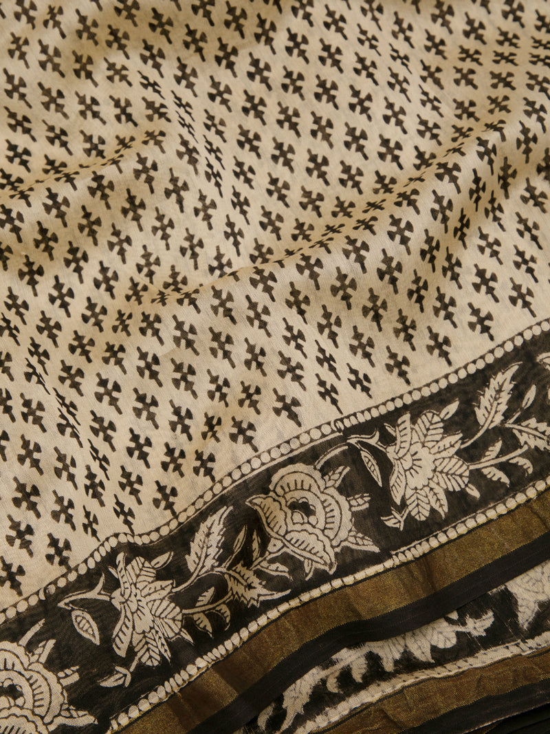 Meraki - Hand Block Printed Chanderi Silk Saree