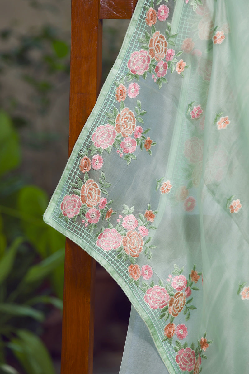 Glorious Garden  - Silk Organza Saree