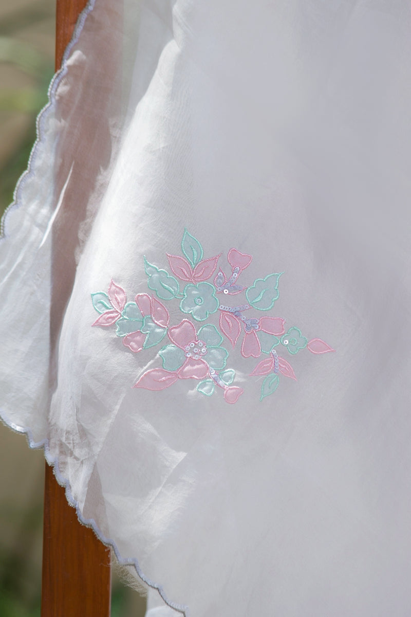 Monsoon Flowers - Organza Silk Saree