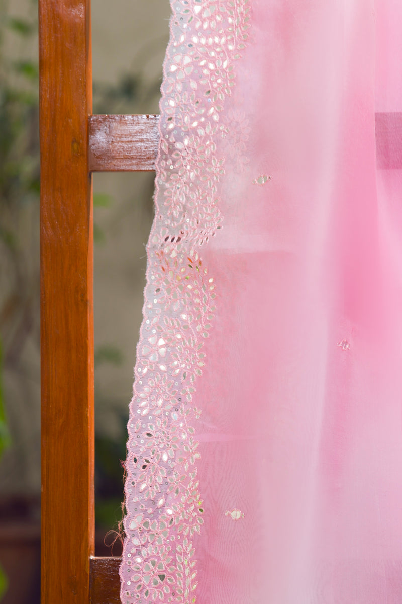 Rosealine - Mirror Work Organza Saree