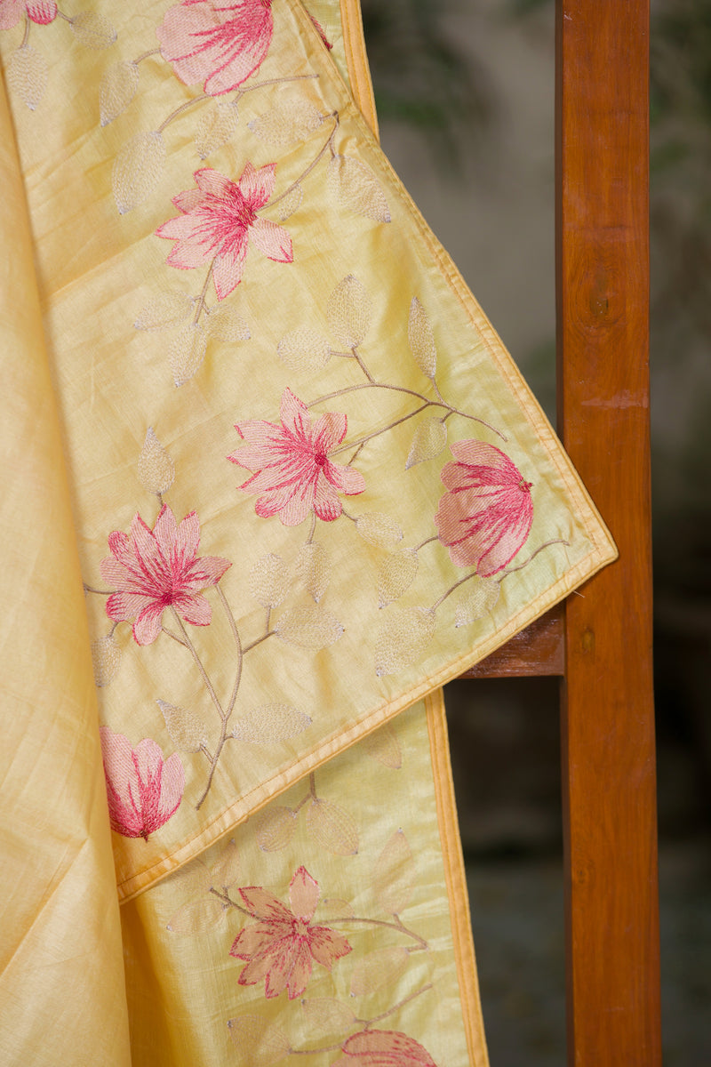 Summer Garden  - Tussar Silk Saree