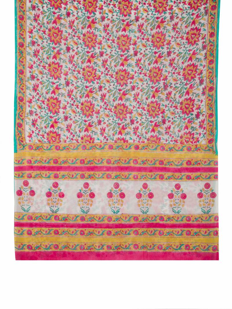 Carnival  - Hand block Printed Mul Saree