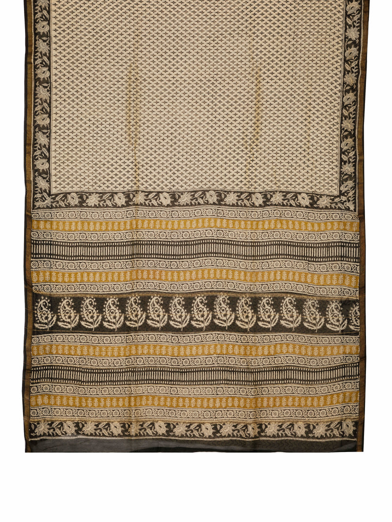 Meraki - Hand Block Printed Chanderi Silk Saree