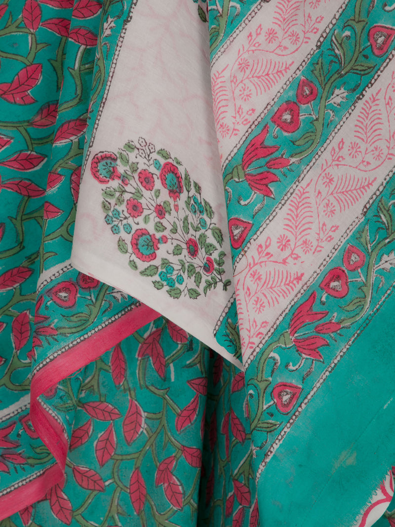 Cape Town - Hand block Printed Mul Saree