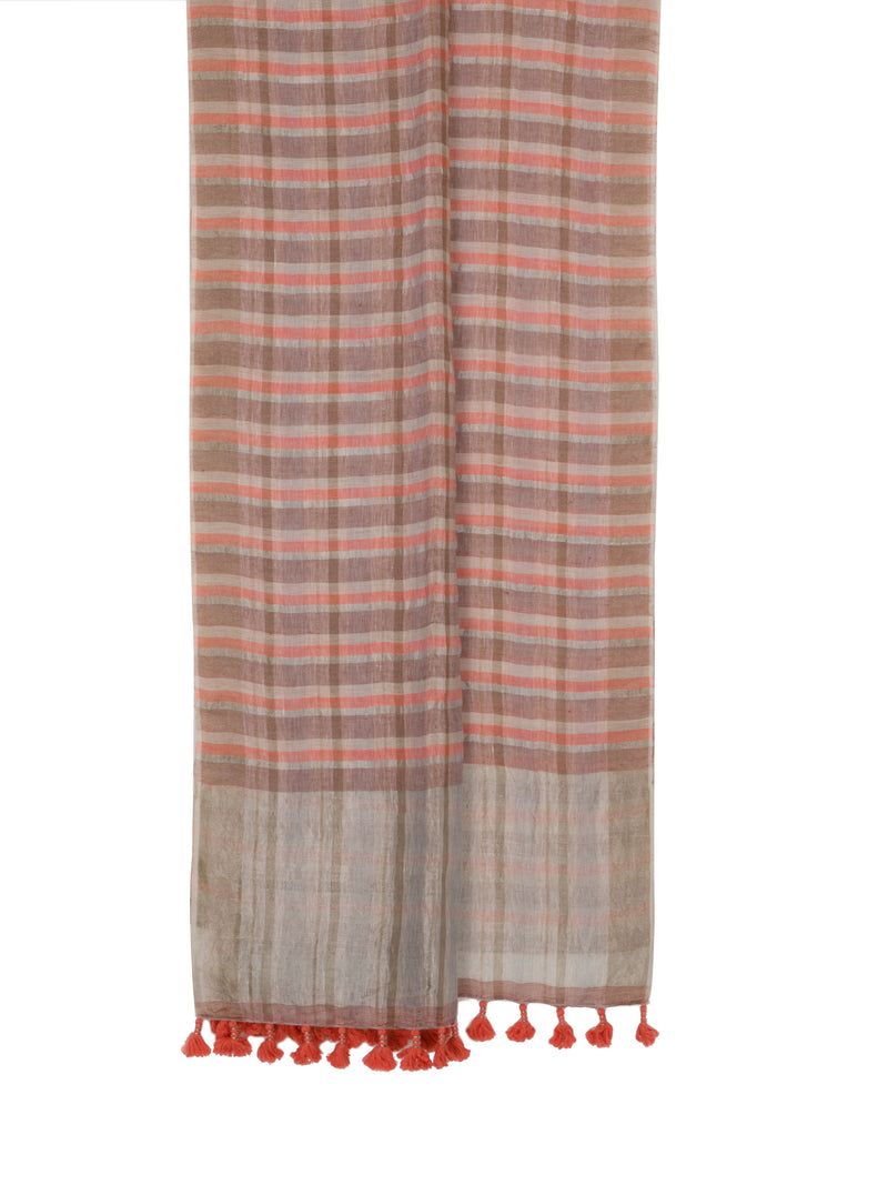 Sunday Mornings -  Handwoven Linen Saree