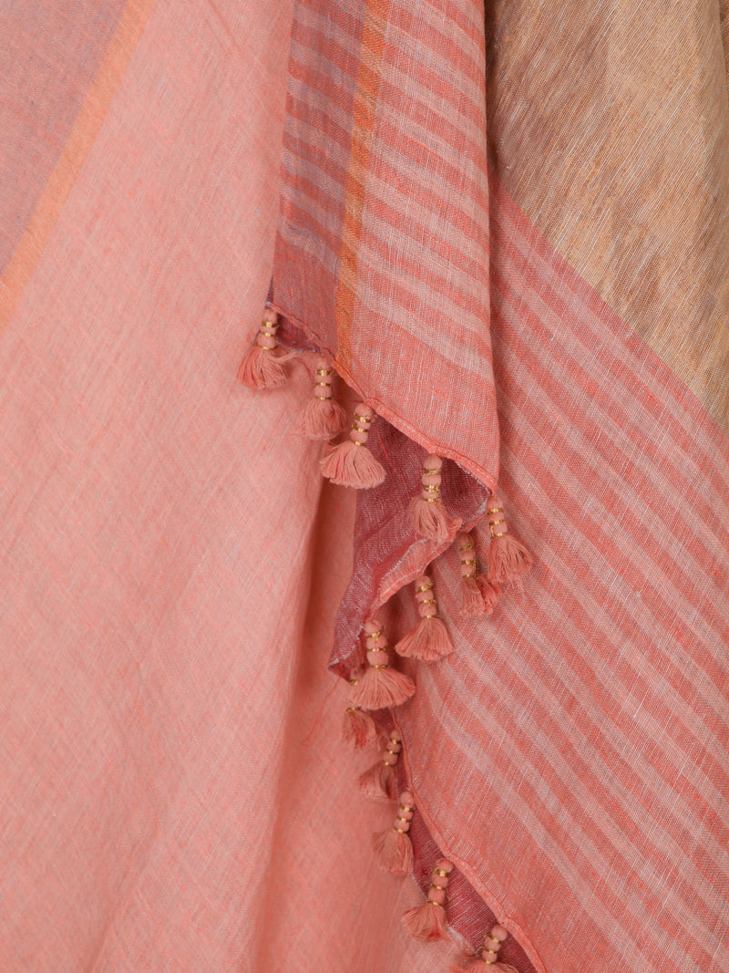 Fika -  Handwoven Linen Saree