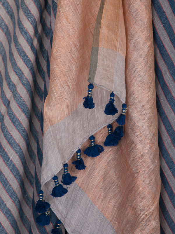 Vibe Higher -  Handwoven Linen Saree