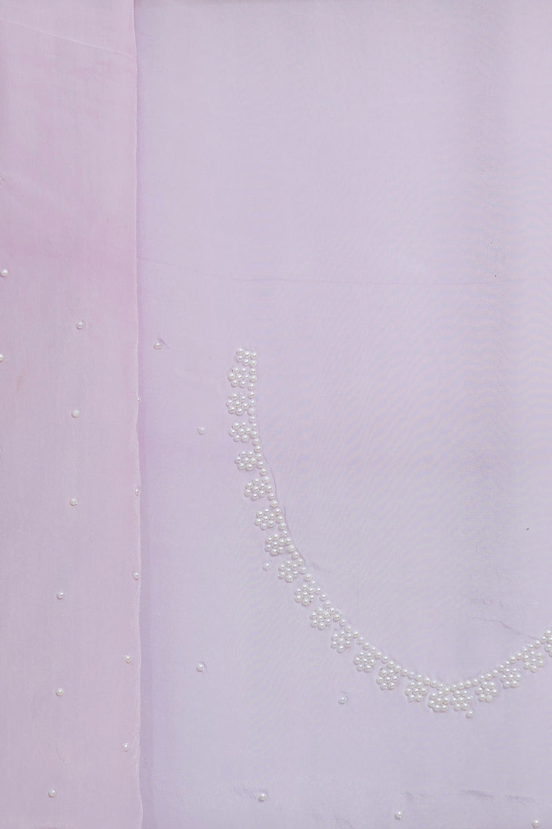 Lilac Charm - Embroidered Organza Saree
