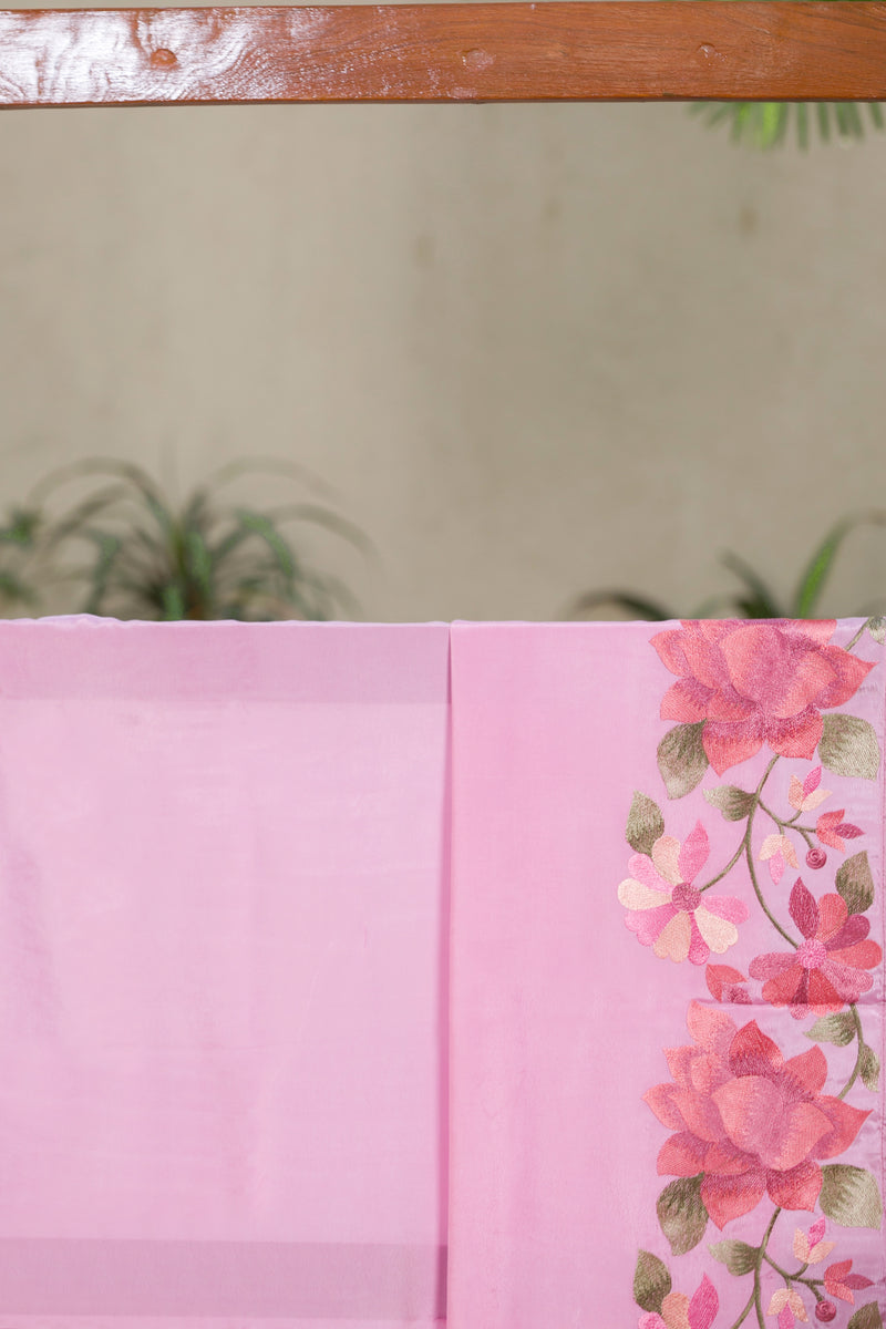 Rosealine Pink - Organza Saree