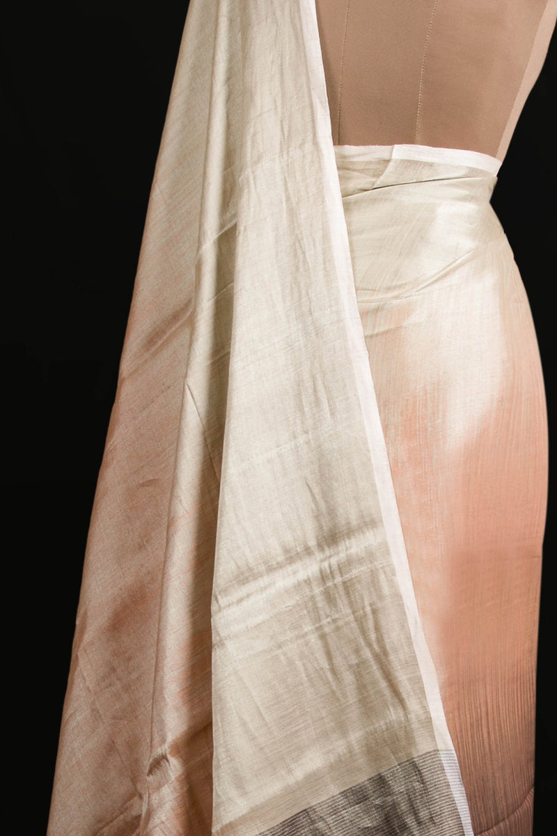 Classy Peach Tissue Linen Saree