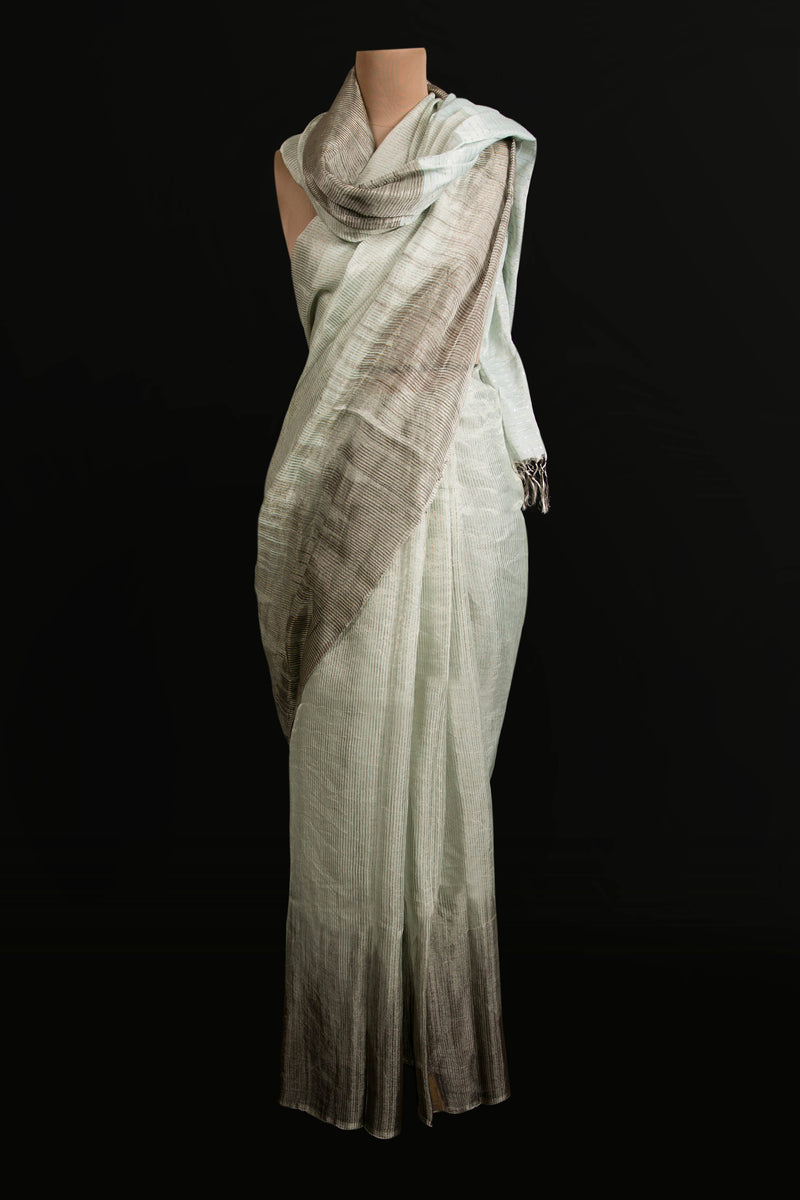 Blue Linen Tissue Saree