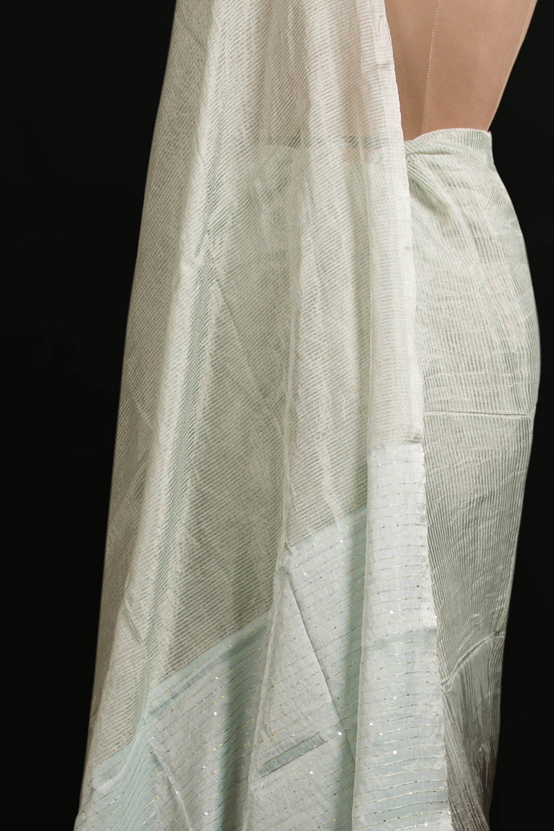 Blue Linen Tissue Saree