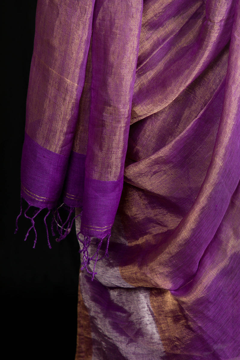 pure tissue linen saree	