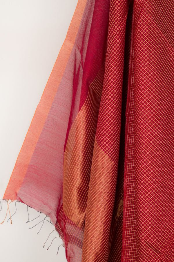 Festive Red - Handwoven  Silk Cotton Saree