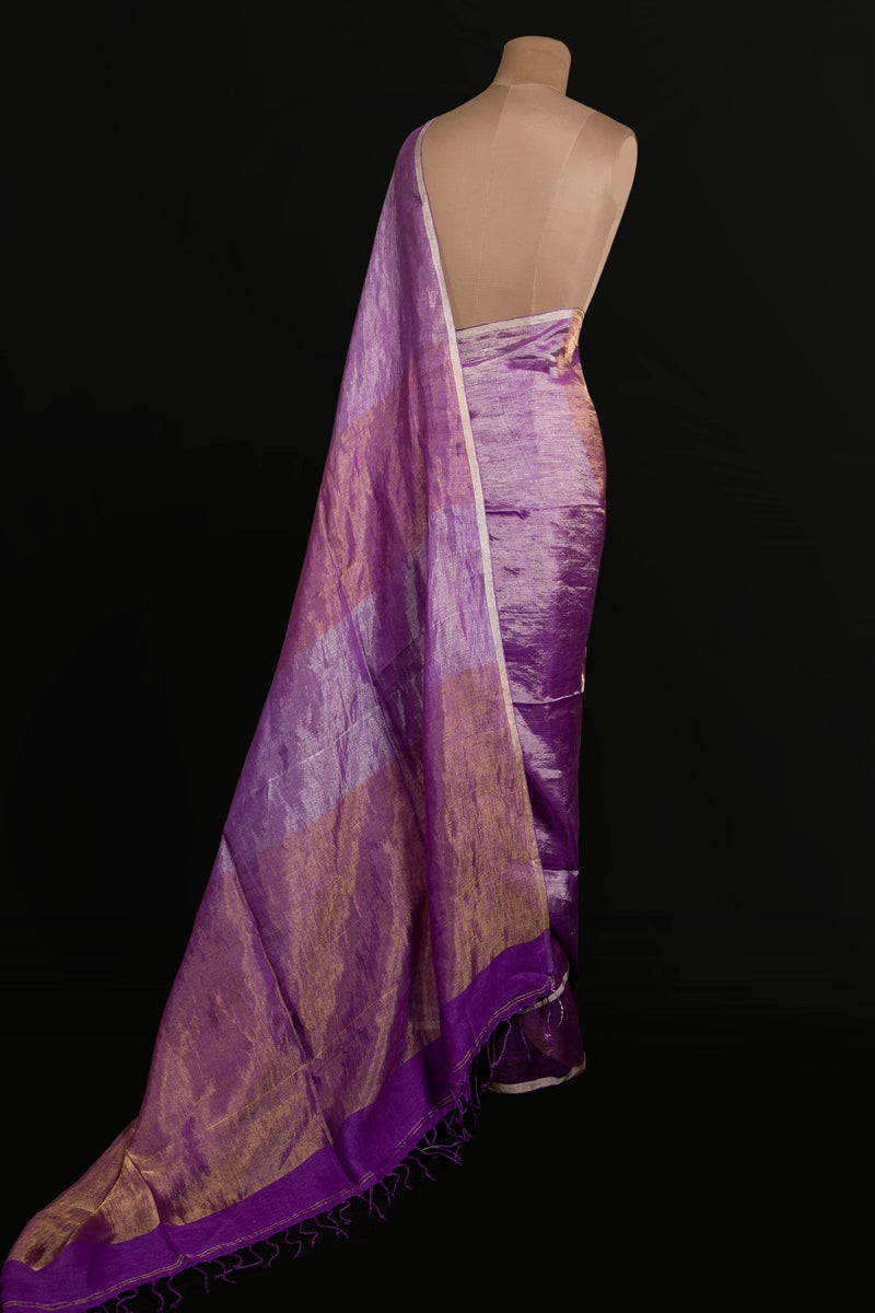 pure tissue linen saree	