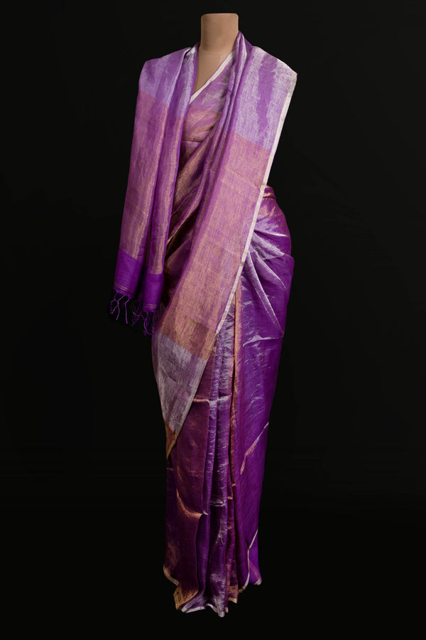 pure tissue linen saree	